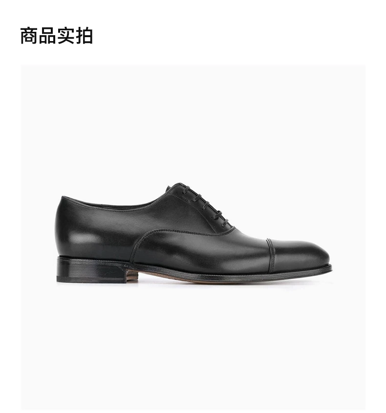 商品Salvatore Ferragamo|SALVATORE FERRAGAMO 男士黑色牛皮系带牛津鞋 0636705,价格¥3927,第4张图片详细描述