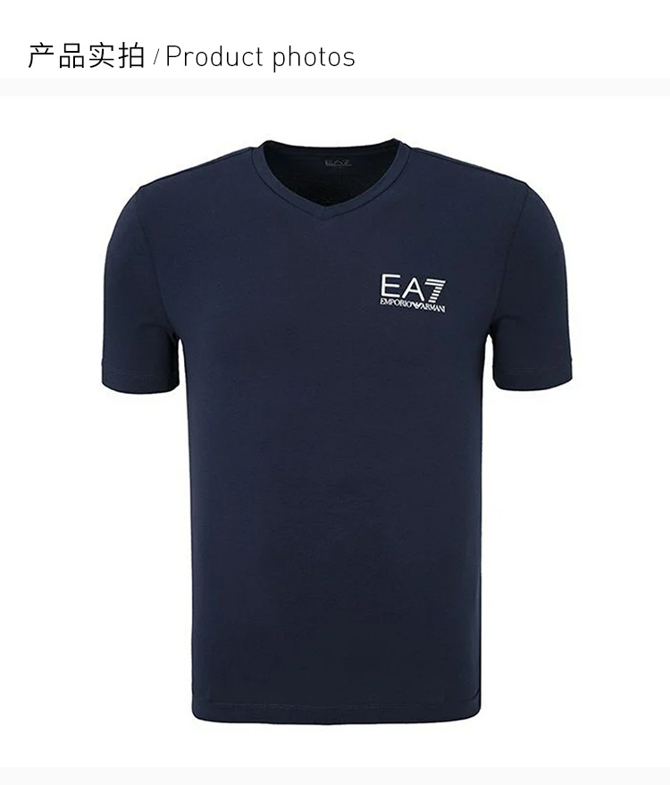 商品Emporio Armani|Emporio Armani 安普里奥 阿玛尼 男士海军蓝色短袖T恤 3ZPT53-PJ03Z-1554,价格¥354,第4张图片详细描述