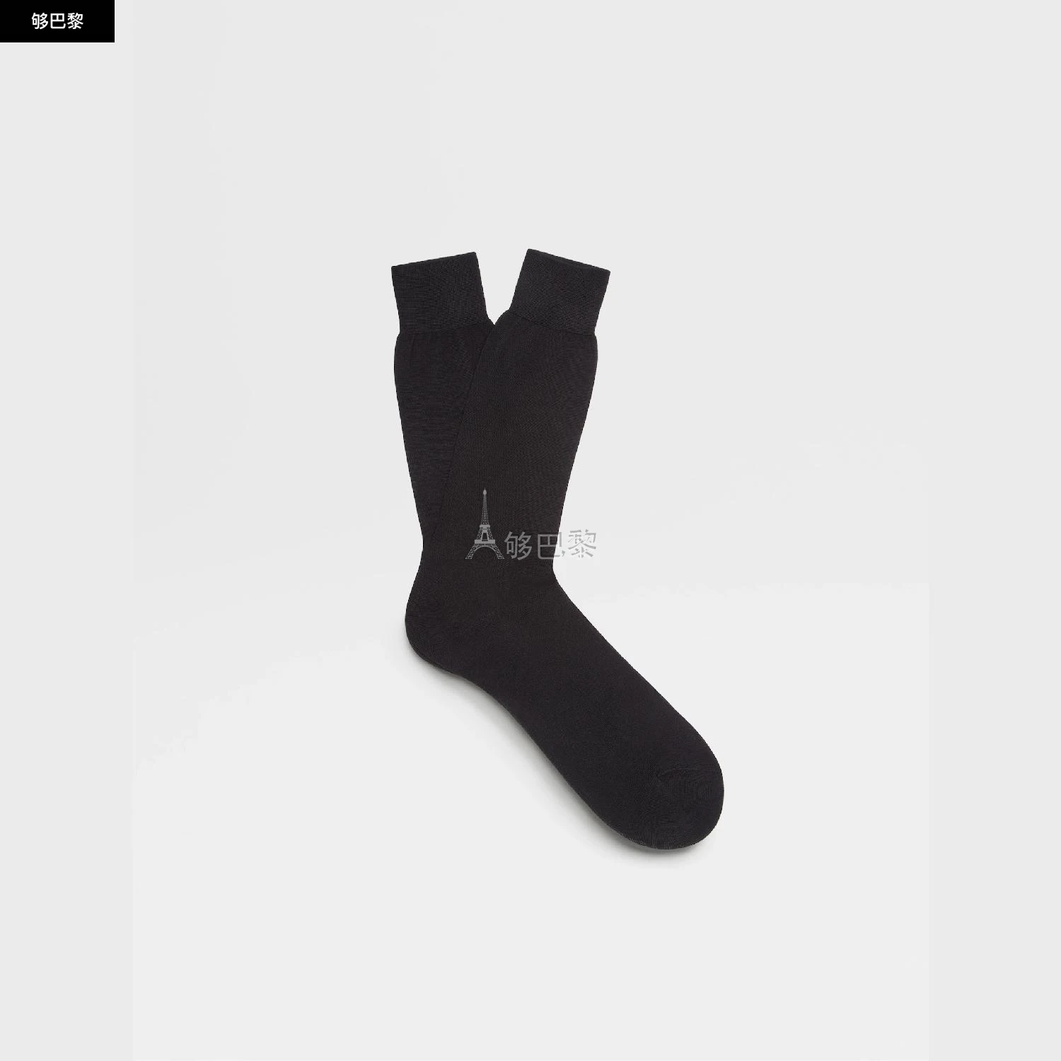 商品Zegna|【预售】 杰尼亚 24秋冬 男士 袜子 Black Cotton Socks N4V40-012-001,价格¥677,第3张图片详细描述