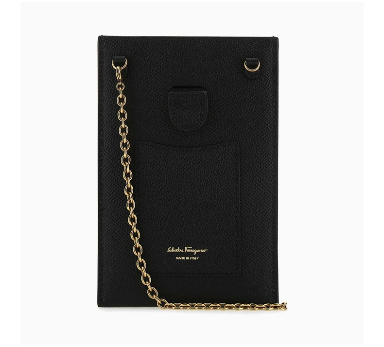 商品Salvatore Ferragamo|SALVATORE FERRAGAMO 女士黑色皮革手机包 22-E016-734292,价格¥2075,第5张图片详细描述