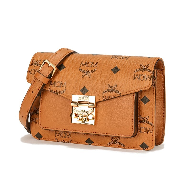商品[国内直发] MCM|MCM女包 经典印花 女士拼皮邮差包 小方包 斜挎包单肩包 MWZAAPA01CO001,价格¥4693,第2张图片详细描述