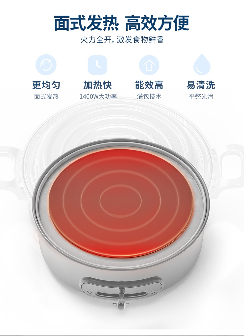 商品[国内直发] Morphy Richards|多功能电火锅MR9087家用分体式鸳鸯火锅烧烤肉蒸煮炒煎电煮锅,价格¥372,第14张图片详细描述