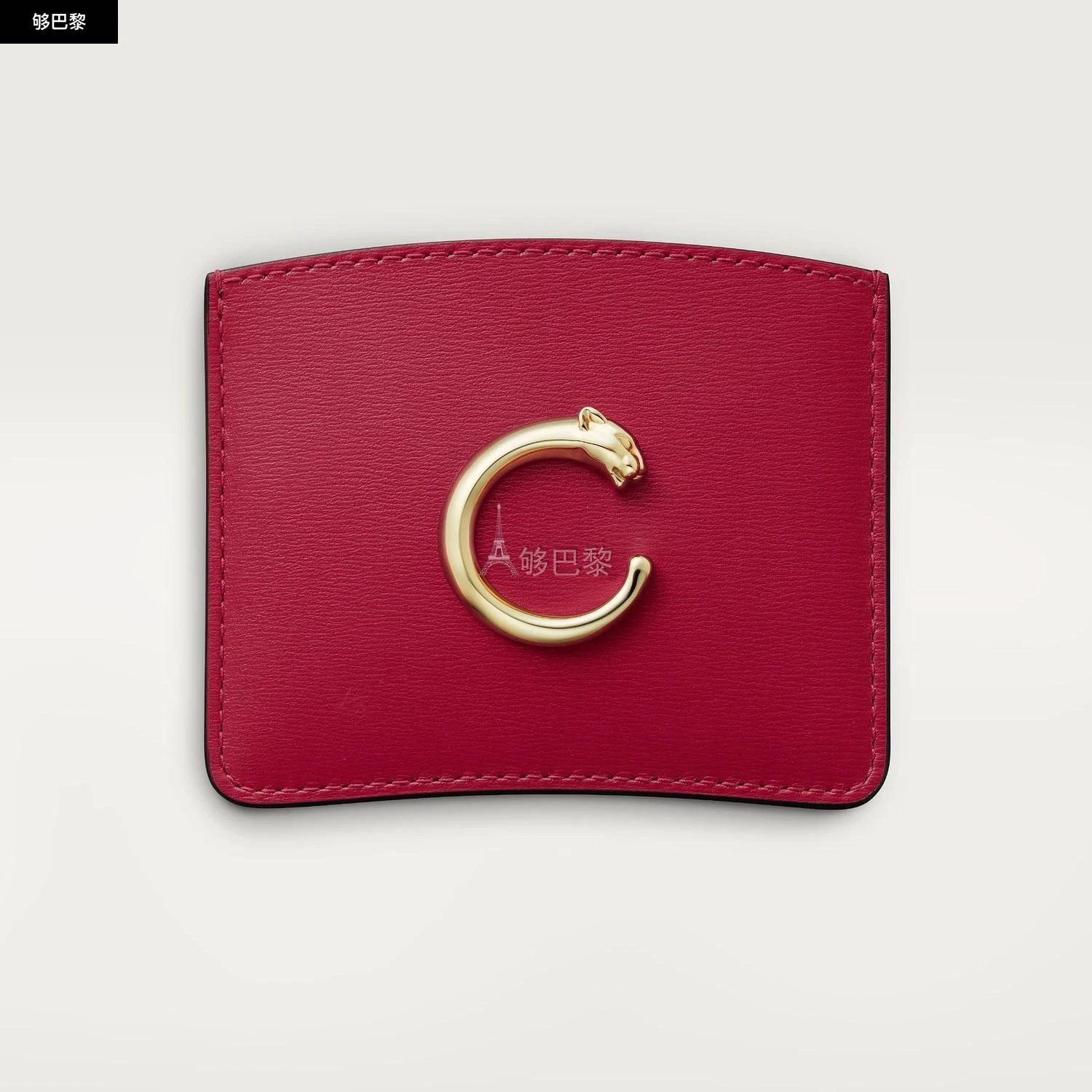 商品Cartier|包邮包税【预售7天发货】 CARTIER 23秋冬 女士 钥匙包 单层卡片夹，PANTHÈRE DE CARTIER卡地亚猎豹系列 红色 小牛皮 L3002037,价格¥3456,第4张图片详细描述