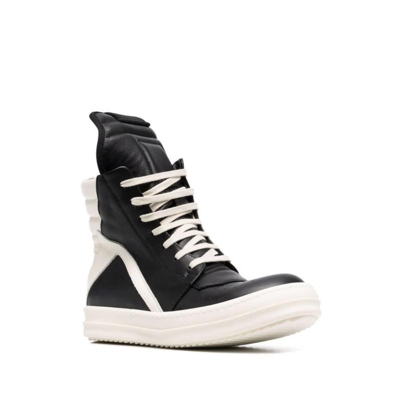 商品Rick Owens|RICK OWENS 女款黑白倒三角高帮球鞋 RP02A7894-LPO-9111,价格¥5038,第3张图片详细描述