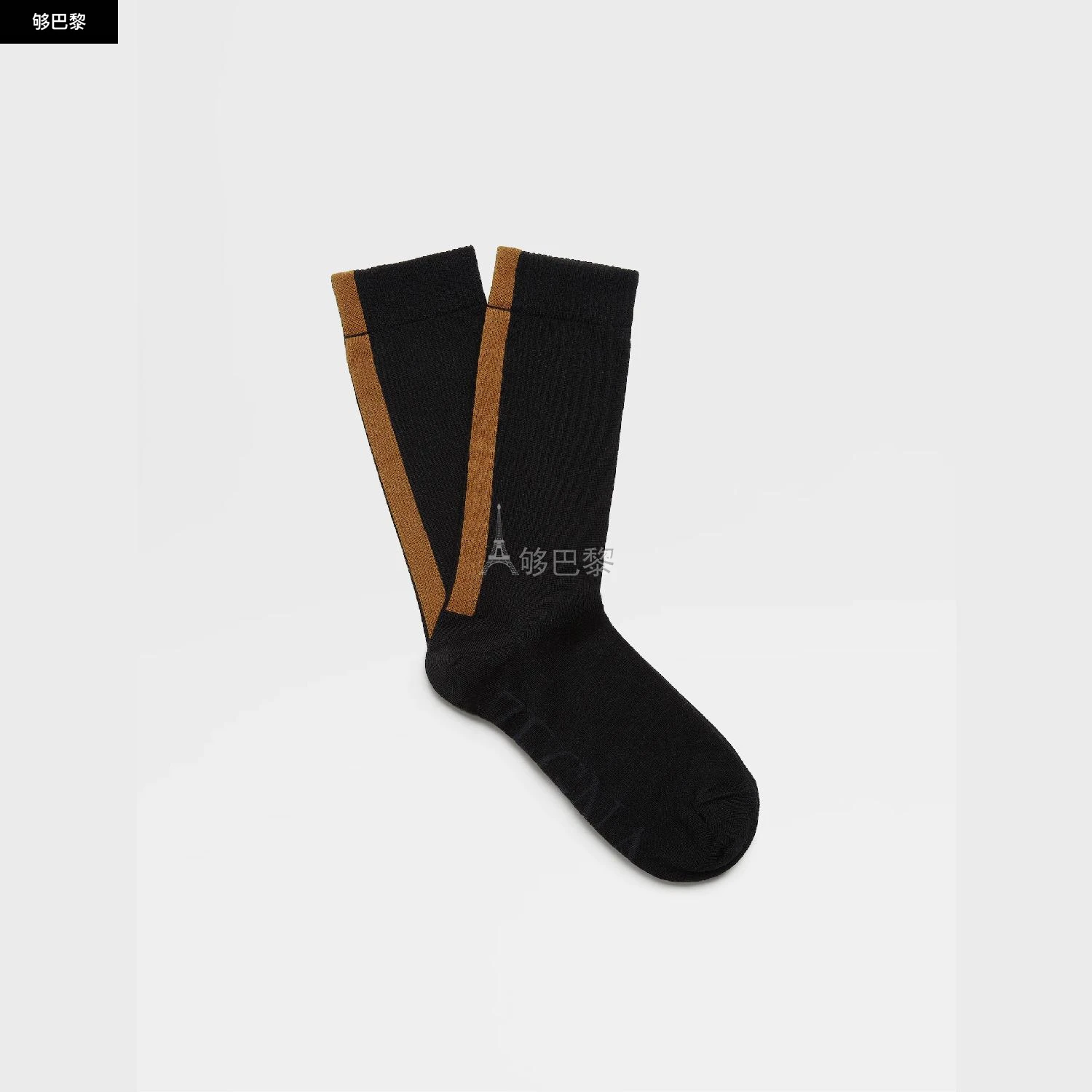 商品Zegna|【预售】 杰尼亚 25春夏 男士 袜子 BLACK MID CALF SOCKS N5V40-544-001 ,价格¥861,第3张图片详细描述