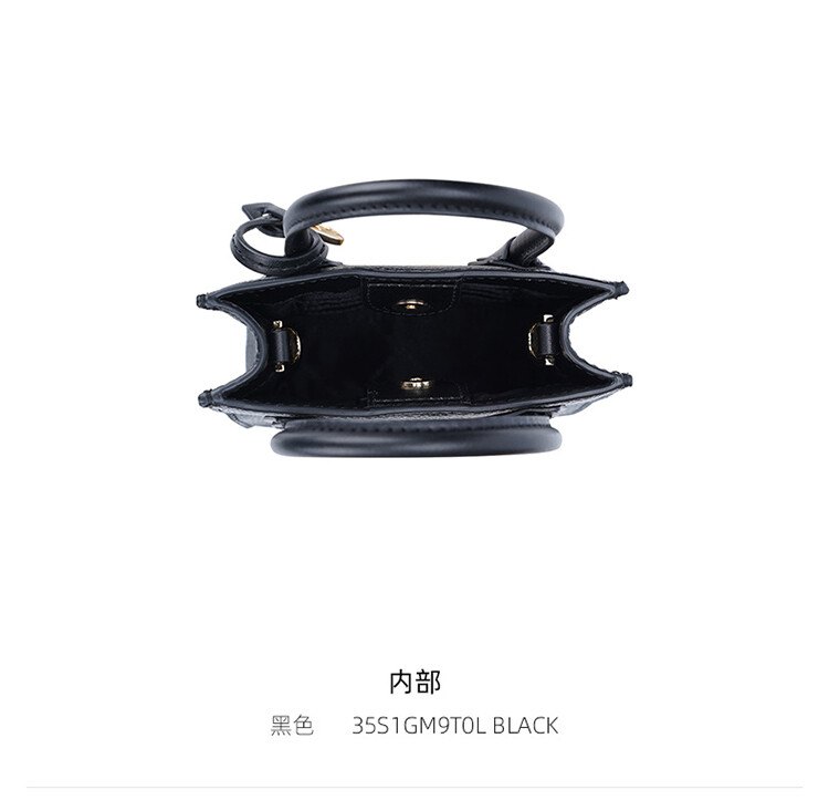 商品Michael Kors|Michael Kors 奥莱款女士皮质单肩手提包35S1GM9T0L-BLACK 送礼好物,价格¥885,第6张图片详细描述