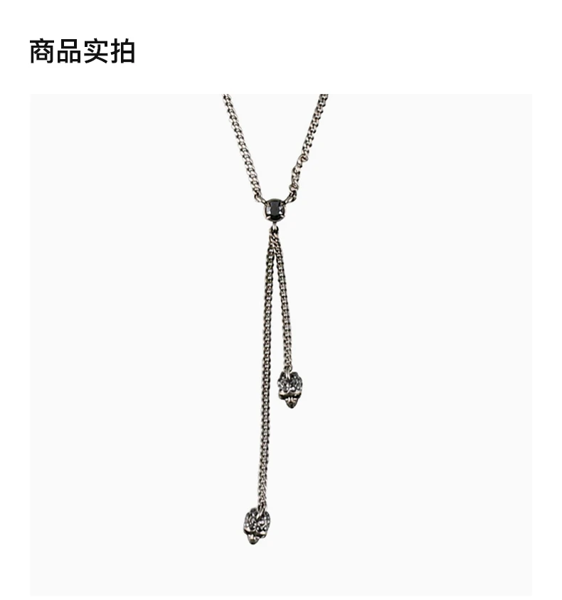 商品Alexander McQueen|ALEXANDER MCQUEEN 亚历山大·麦昆 女士银色项链 550502-J160Y-1177,价格¥2122,第2张图片详细描述