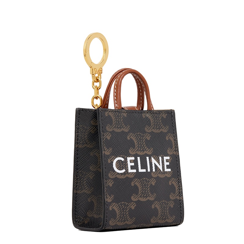 商品Celine|CELINE/赛琳    女士凯旋老花涂层帆布配皮MICRO竖款CABAS手袋零钱包,价格¥3557,第4张图片详细描述