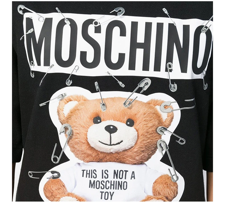 商品[国内直发] Moschino|Moschino 莫斯奇诺 女士黑色棉质T恤式连衣裙 EV0444-5526-1555,价格¥1268,第7张图片详细描述