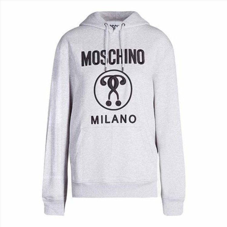 商品Moschino|MOSCHINO 莫斯奇诺 带双重问号 立体刺绣 棉质运动衫 宽松版 采用前袋设计 抽绳帽 17045427-8485,价格¥2104,第3张图片详细描述