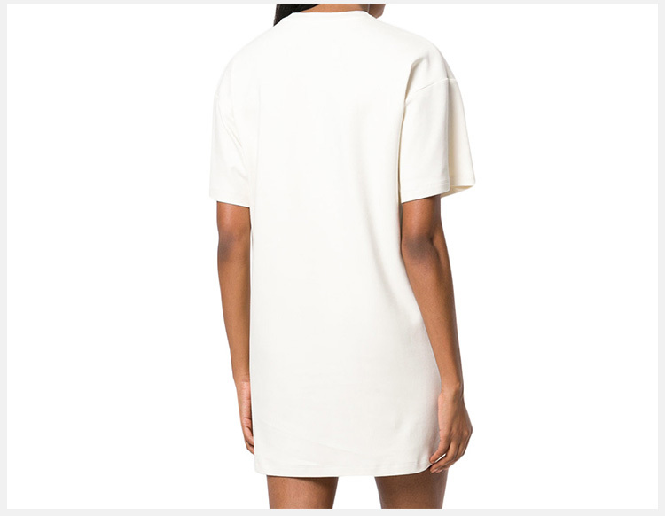 商品[国内直发] Moschino|Moschino 莫斯奇诺 女士白色长款短袖T恤衫 DA0457-0426-3003,价格¥2200,第5张图片详细描述