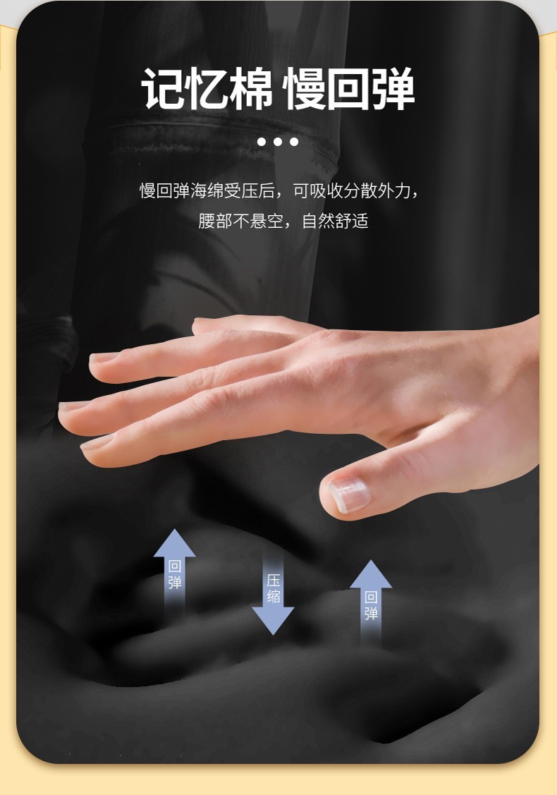商品[国内直发] FUWUQU|福物区 慢回弹靠垫办公室腰垫汽车腰靠 腰枕腰背抱枕靠枕垫腰托 沙发座椅 靠背车载垫子 标配,价格¥84,第2张图片详细描述