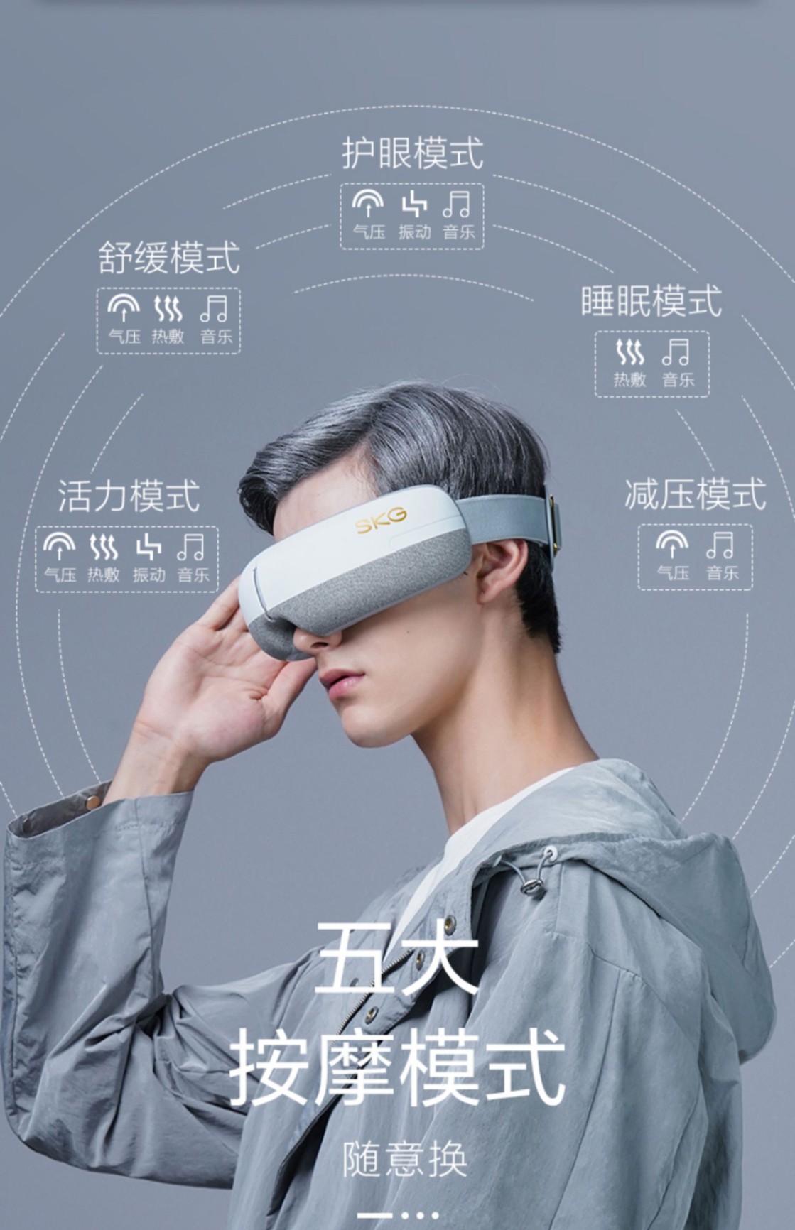 商品[国内直发] SKG|眼部按摩仪E3智能护眼仪/E3 pro眼部按摩仪 热敷眼罩缓解眼睛疲劳神器,价格¥428,第31张图片详细描述