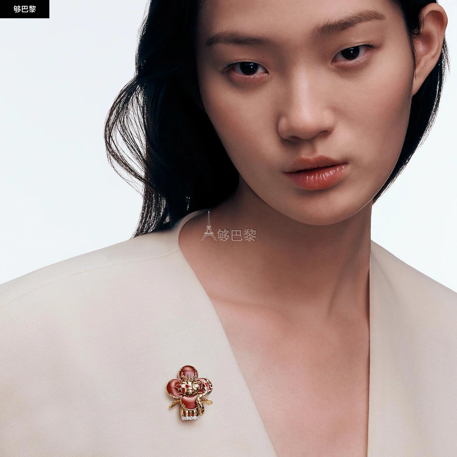 商品Louis Vuitton|【预售】 LV路易威登 24秋冬 女士 吊坠 VIVIENNE DRAGON 18K 金漆光钻石彩色宝石项链 Q93976,价格¥358904,第4张图片详细描述