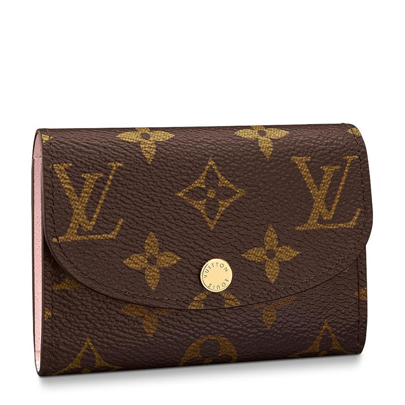 商品Louis Vuitton|【预售十天】Louis Vuitton/路易威登 经典ROSALIE系列 女士老花帆布粉色牛皮内衬小号卡包零钱包M62361,价格¥2934,第2张图片详细描述