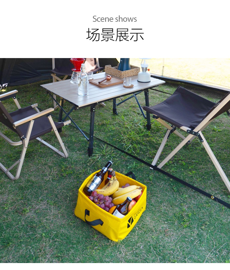 商品[国内直发] MobiGarden|户外旅行露营PVC防水便携易收纳多功能盛水方形水盆水桶,价格¥52,第14张图片详细描述