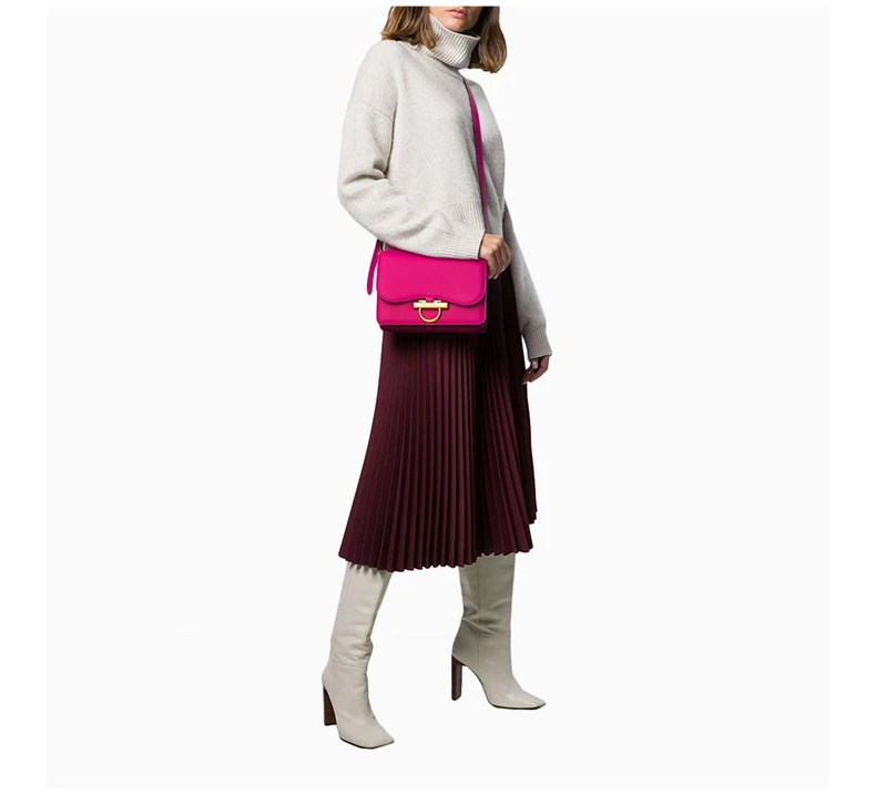 商品[国内直发] Salvatore Ferragamo|Salvatore Ferragamo 菲拉格慕 女士樱桃红色牛皮单肩斜挎包 21-H321-0718475,价格¥6655,第8张图片详细描述
