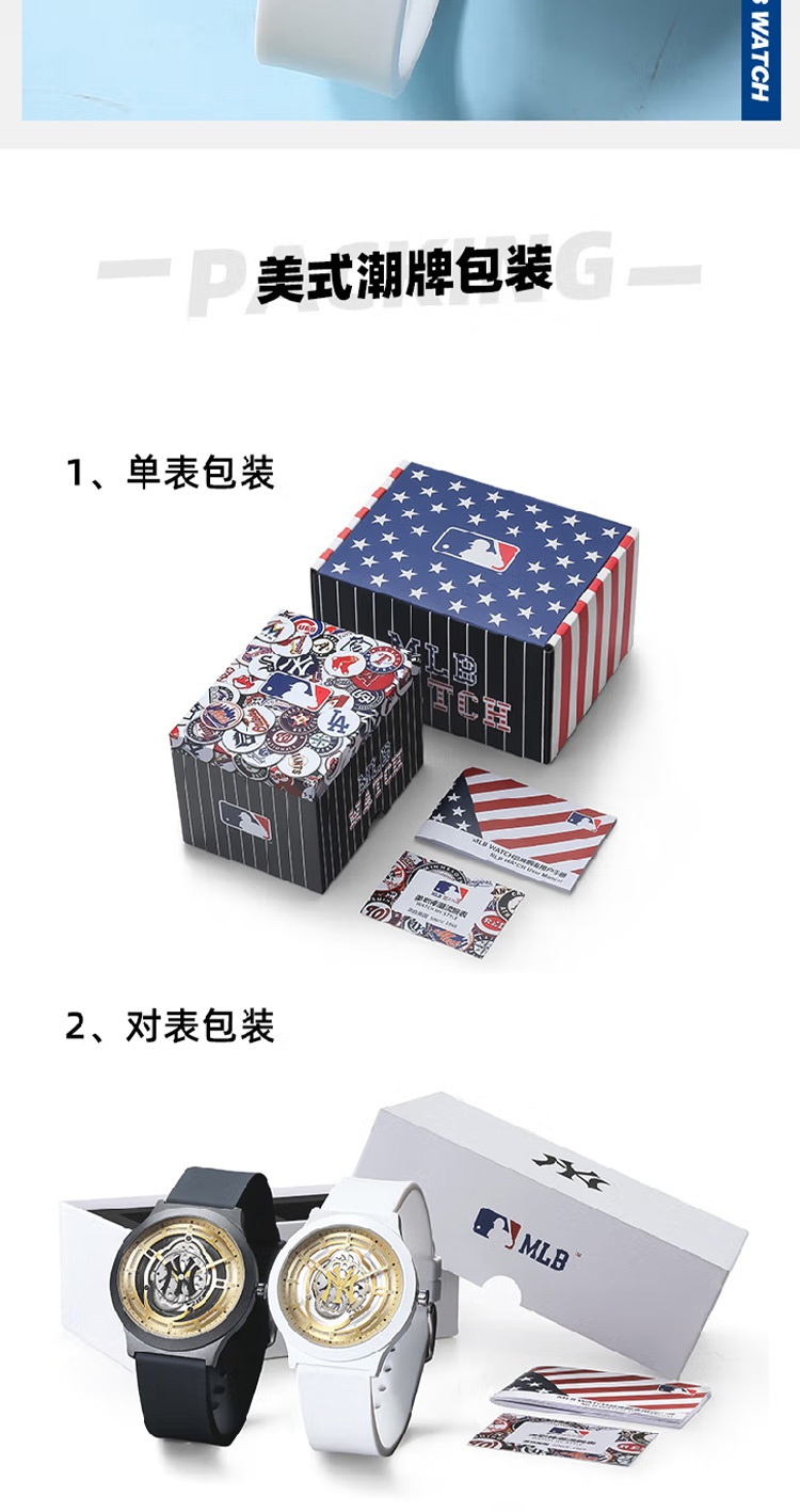 商品[国内直发] MLB|潮流镂空表盘时尚学生女表防水石英表MLB-NY605-3,价格¥385,第12张图片详细描述