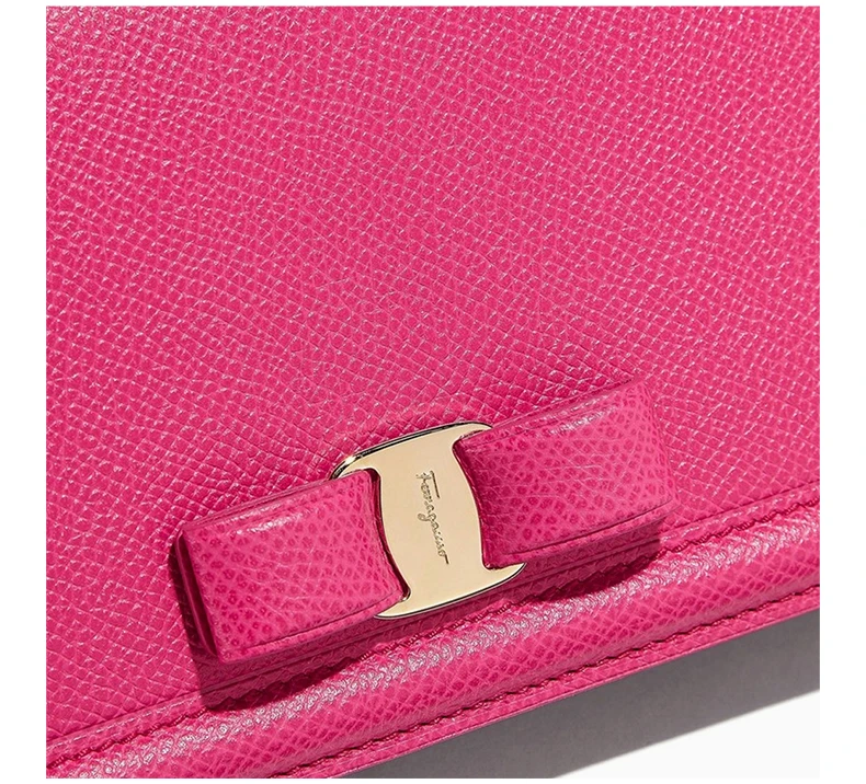 商品Salvatore Ferragamo|Salvatore Ferragamo 女士玫红色长款牛皮链条单肩斜挎包 22-C916-683421,价格¥3355,第10张图片详细描述