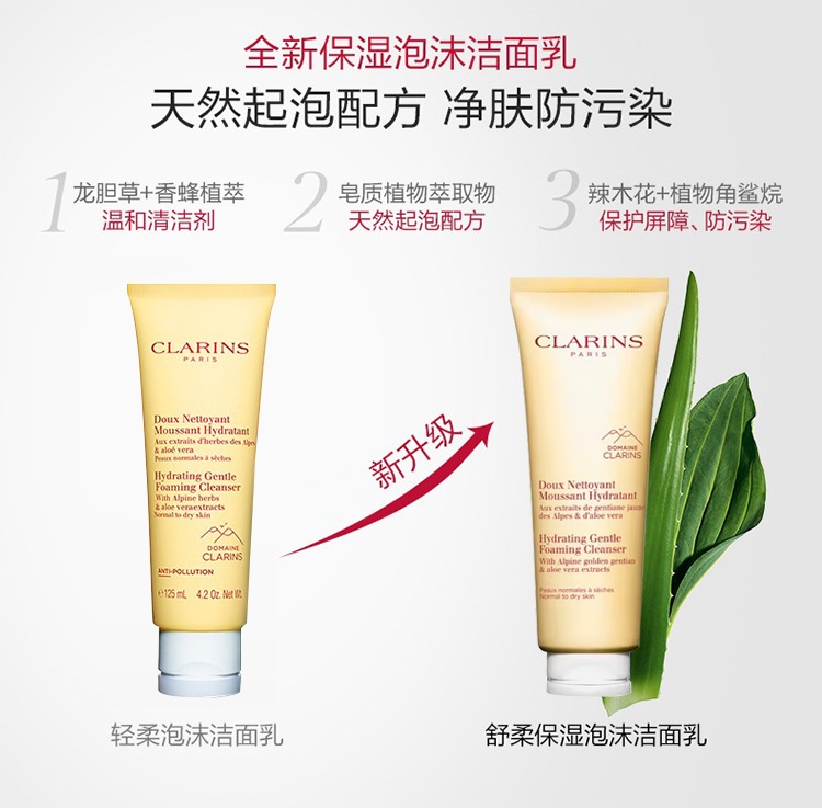 商品Clarins|Clarins娇韵诗基础温和系列组合套装 洁面125ml+黄水400ml,价格¥396,第4张图片详细描述