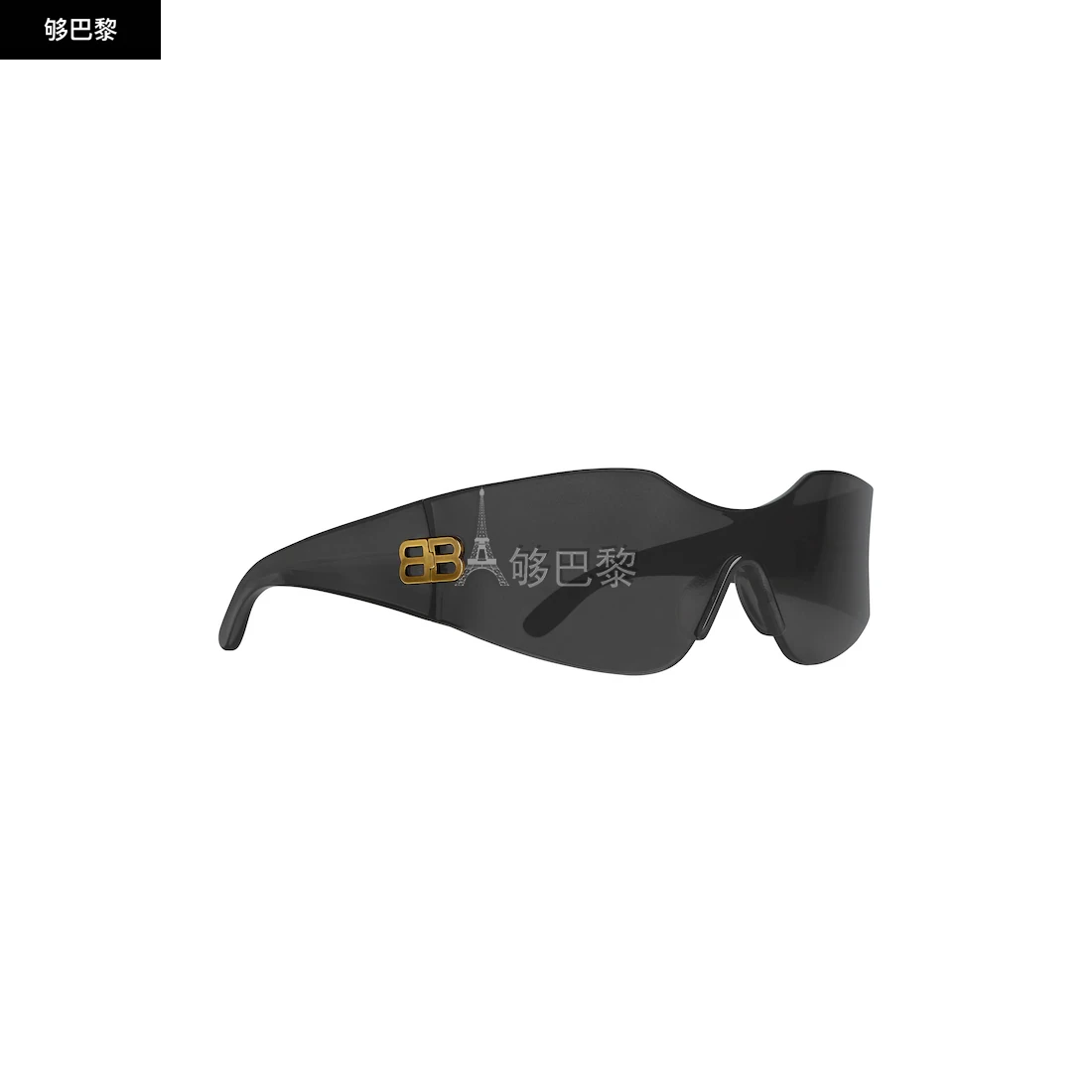 商品Balenciaga|【预售】 巴黎世家 25春夏 男士 太阳眼镜 Hourglass Mask Sunglasses in Black 751439T00031000 ,价格¥5000,第4张图片详细描述