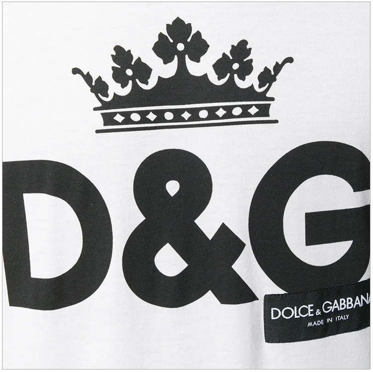 商品Dolce & Gabbana|Dolce&Gabbana 杜嘉班纳 男士米白色字母棉质短袖T恤 G8HV0T-HP706-WI40,价格¥1121,第8张图片详细描述