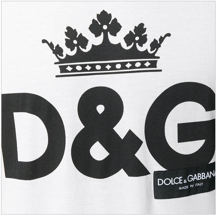 商品Dolce & Gabbana|Dolce&Gabbana 杜嘉班纳 男士米白色字母棉质短袖T恤 G8HV0T-HP706-WI40,价格¥1097,第10张图片详细描述