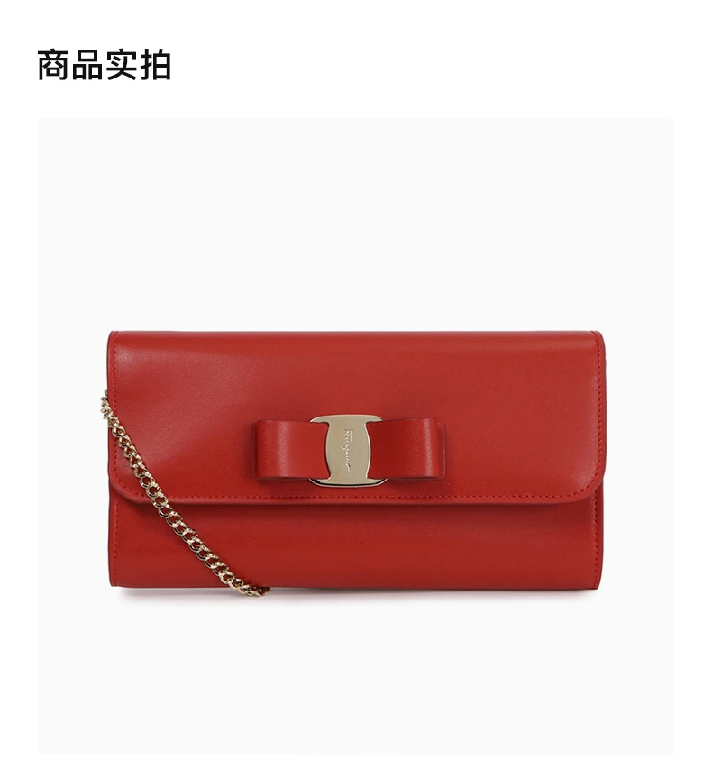 商品Salvatore Ferragamo|SALVATORE FERRAGAMO 女士红色牛皮蝴蝶结迷你单肩包 22-D523-705294,价格¥5977,第5张图片详细描述