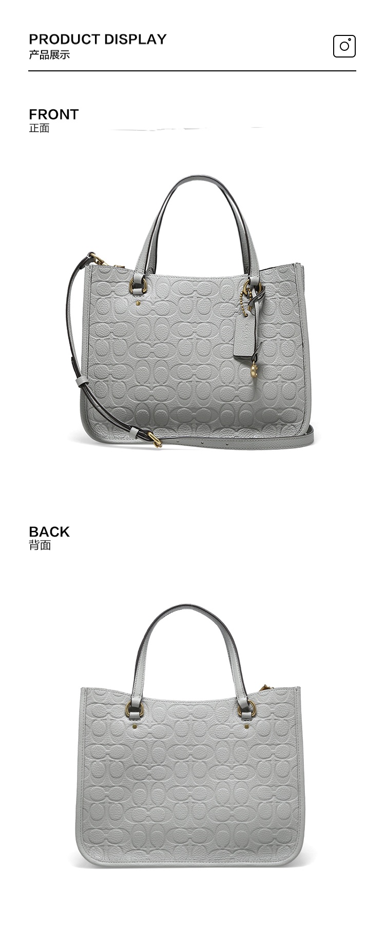 商品[国内直发] Coach|COACH 小号女士牛皮革单肩斜挎手提包 C5982B4DOY,价格¥2473,第4张图片详细描述