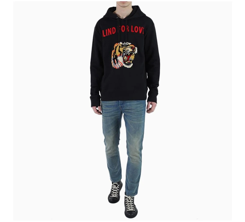 商品[国内直发] Gucci|GUCCI 黑色男士卫衣/帽衫 454585-X5K91-1096,价格¥4677,第7张图片详细描述