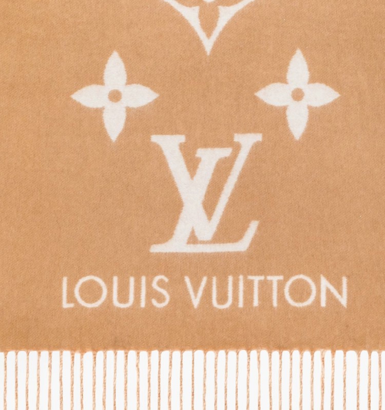 商品Louis Vuitton|Louis Vuitton 路易威登 米色羊毛提花织纹围巾M73675,价格¥8797,第3张图片详细描述