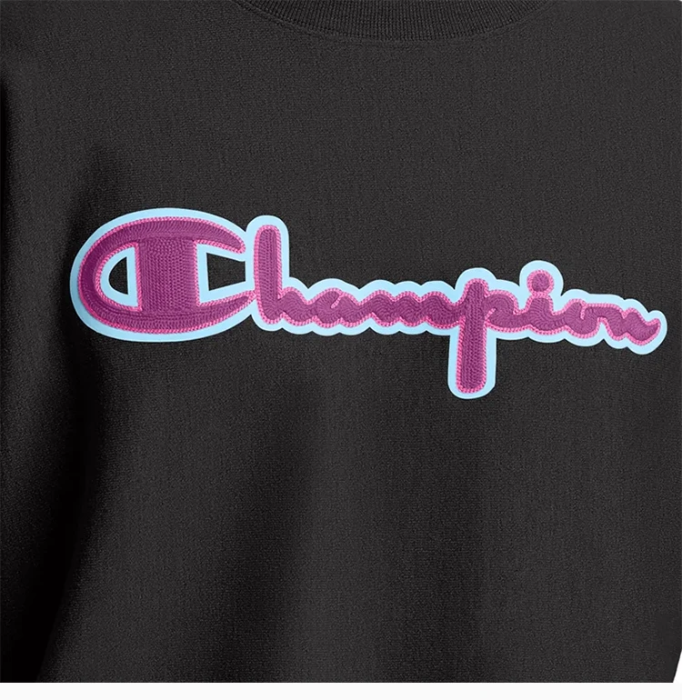 商品[国内直发] CHAMPION|Champion 男士黑色圆领刺绣卫衣 GF70-Y08205-001,价格¥140,第7张图片详细描述