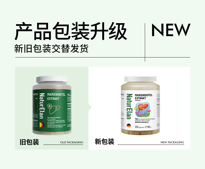 商品NaturElan|德国进口 NaturElan 护肝片 120粒 肝脏养护 排毒养颜（保税仓发货）新旧包装随机发（预售3个工作日内发货）,价格¥178,第1张图片详细描述