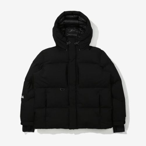 商品Fila|【享贝家】FILA 秋冬新款经典logo防风帽子羽绒服 黑色/灰色/浅绿色（预售款，10天发货）黑色FS2DJD4205M-BLK/灰色FS2DJD4205M-CIN/浅绿色FS2DJD4205M-EGY,价格¥672,第2张图片详细描述