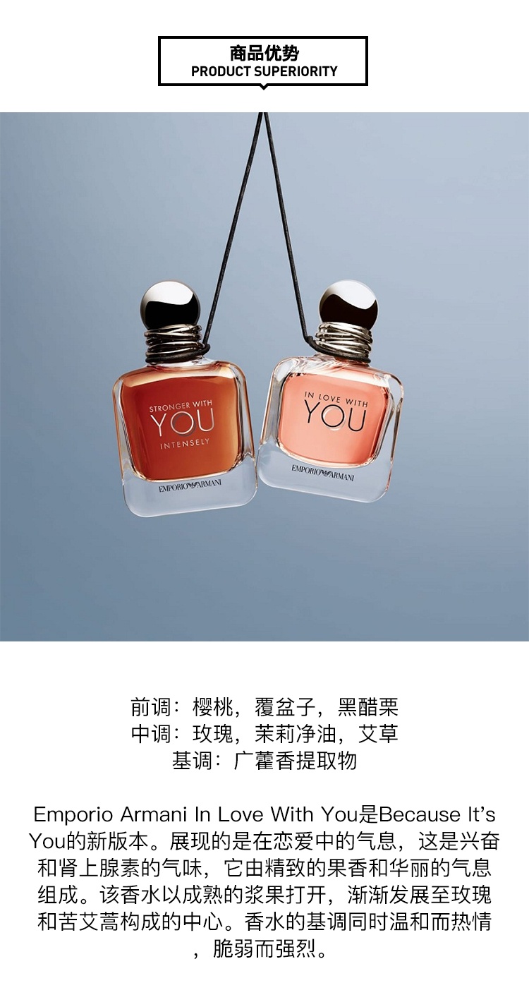 商品Giorgio Armani|Giorgio Armani阿玛尼 爱上你/因为是你女士浓香水 30/50/100ml,价格¥615,第4张图片详细描述
