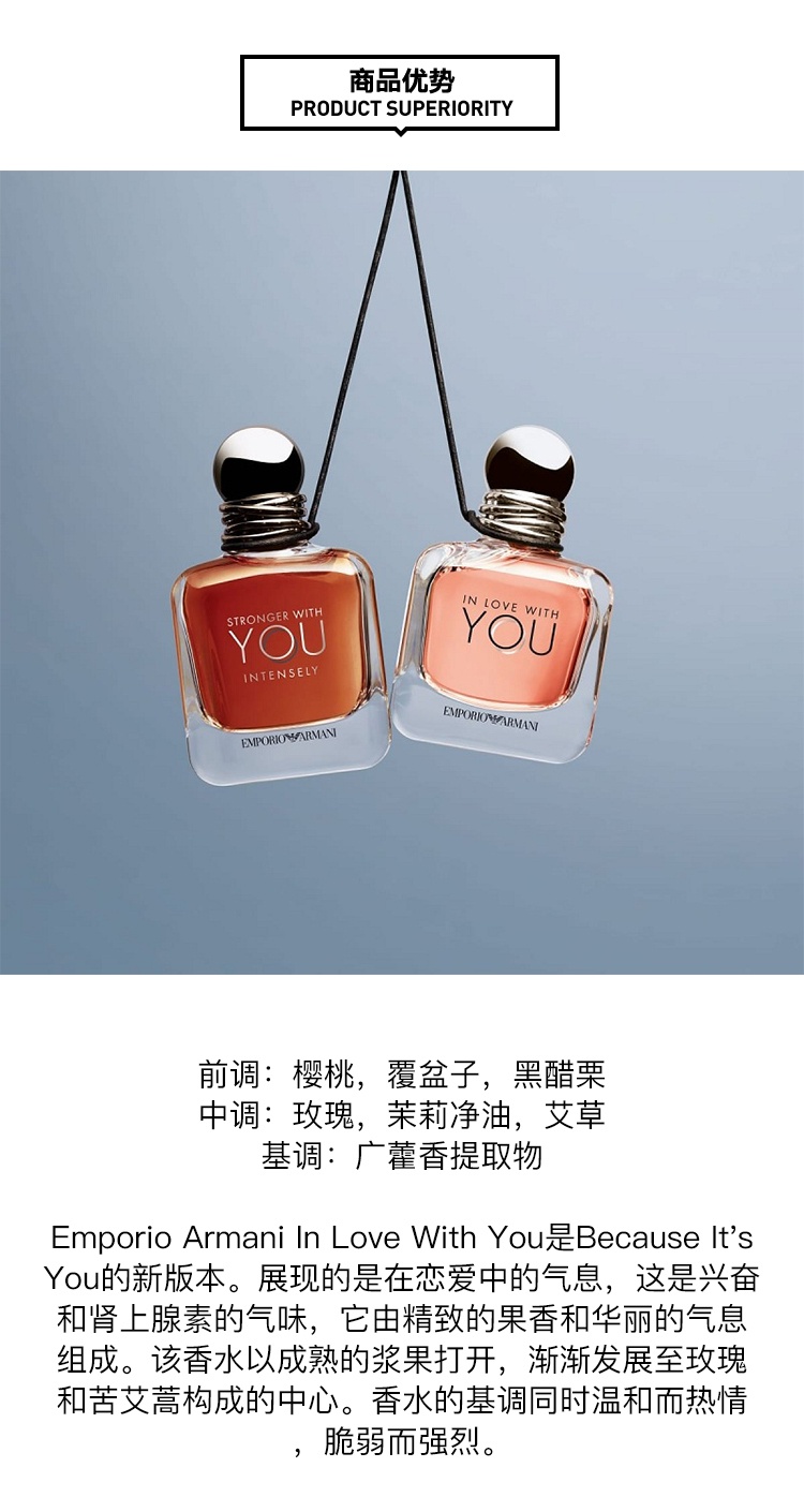 商品Giorgio Armani|Giorgio Armani阿玛尼 爱上你/因为是你女士浓香水 30/50/100ml,价格¥644,第4张图片详细描述