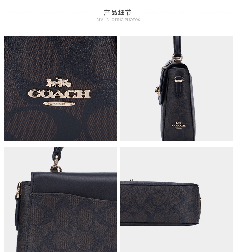 商品Coach|蔻驰Marlie系列女士PVC配皮旋钮手提单肩斜挎包,价格¥1248,第44张图片详细描述
