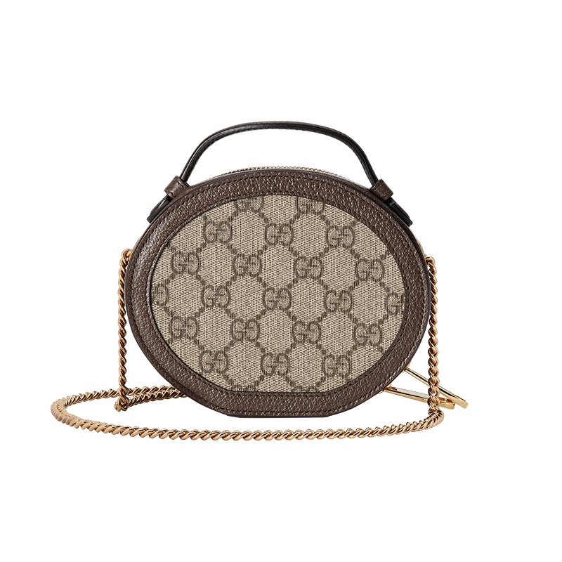 商品Gucci|古驰 Ophidia女士米色/乌木色帆布配皮红绿织带链条单肩斜挎包 ‎,价格¥7705,第3张图片详细描述