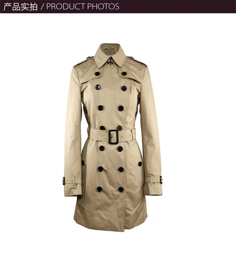 商品[国内直发] Burberry|Burberry 博柏利 女士浅棕色翻领风衣 3944171,价格¥7929,第4张图片详细描述