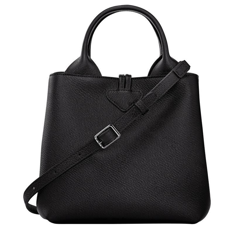 商品Longchamp|珑骧 Le Roseau系列小号女士黑色皮革手提包 10273HFP001,价格¥5350,第5张图片详细描述