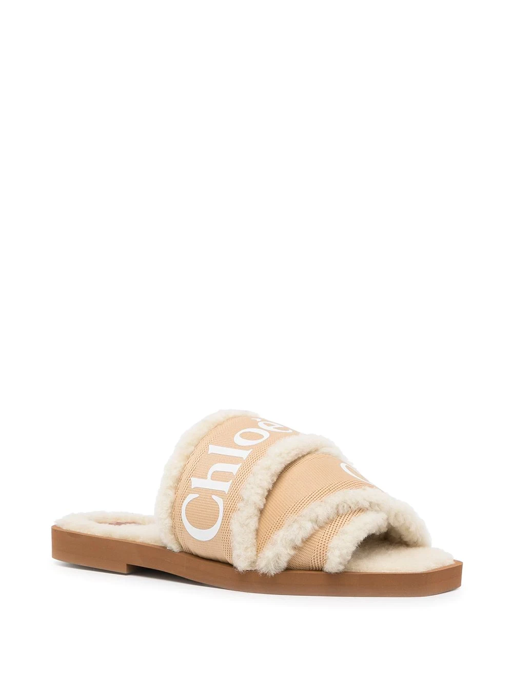 商品Chloé|CHLOE' 女米色女士露趾平底拖鞋 C21W54-3U5-275,价格¥2435,第1张图片详细描述