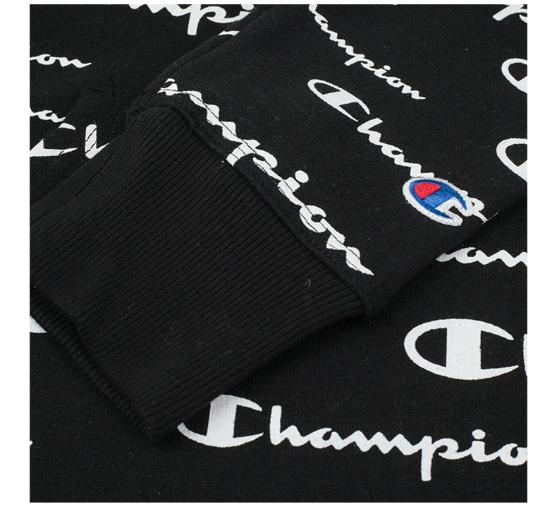 商品[国内直发] CHAMPION|CHAMPION 男士横排草写logo印花藏蓝色连帽加绒卫衣 S5735P-AUNA,价格¥274,第6张图片详细描述