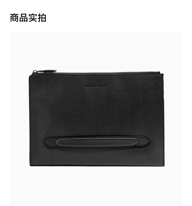 商品Salvatore Ferragamo|SALVATORE FERRAGAMO 男士黑色签名皮革文件包 24-0480-723517,价格¥2948,第4张图片详细描述
