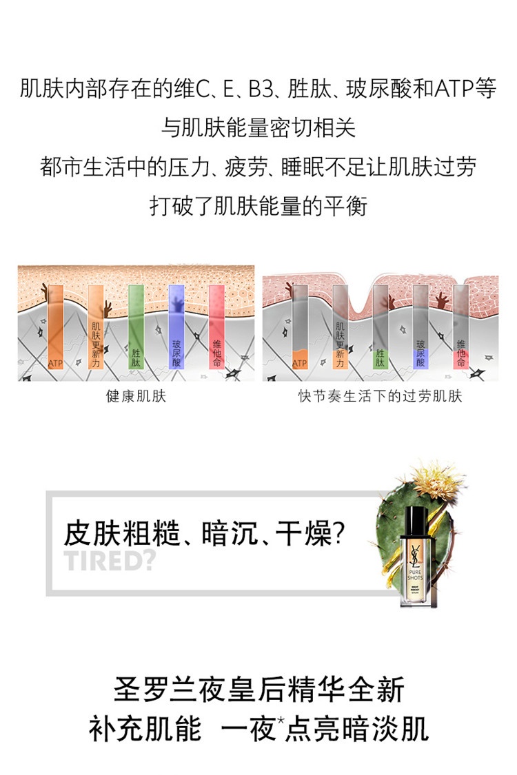 商品[国内直发] Yves Saint Laurent|YSL圣罗兰 夜皇后精华 悦享青春夜间焕肤精华30ML,价格¥569,第2张图片详细描述