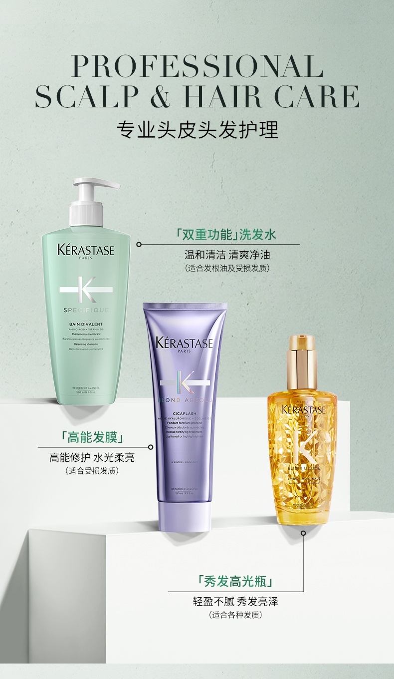 商品Kérastase|卡诗 双重功能洗发露 净油蓬松洗发水 250ml 热销榜护发留香,价格¥296,第7张图片详细描述