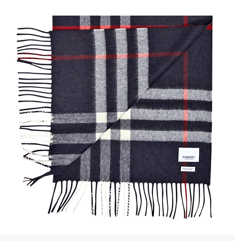 商品[国内直发] Burberry|BURBERRY 蓝色男士围巾 8015542,价格¥2883,第5张图片详细描述
