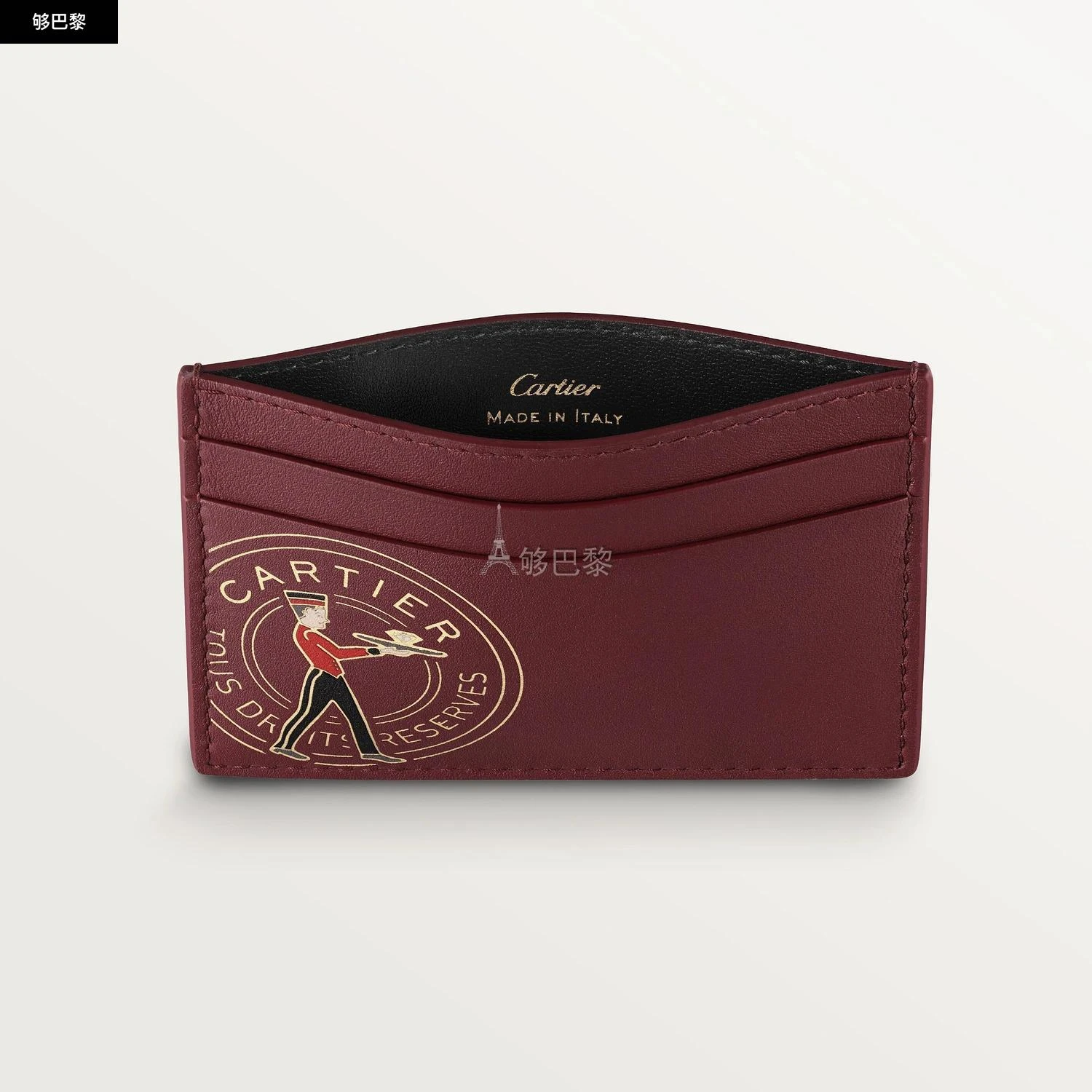 商品Cartier|包邮包税【预售7天发货】 CARTIER 23秋冬 女士 钥匙包 DIABOLO DE CARTIER卡片夹 酒红色 小牛皮 L3002003,价格¥2885,第6张图片详细描述