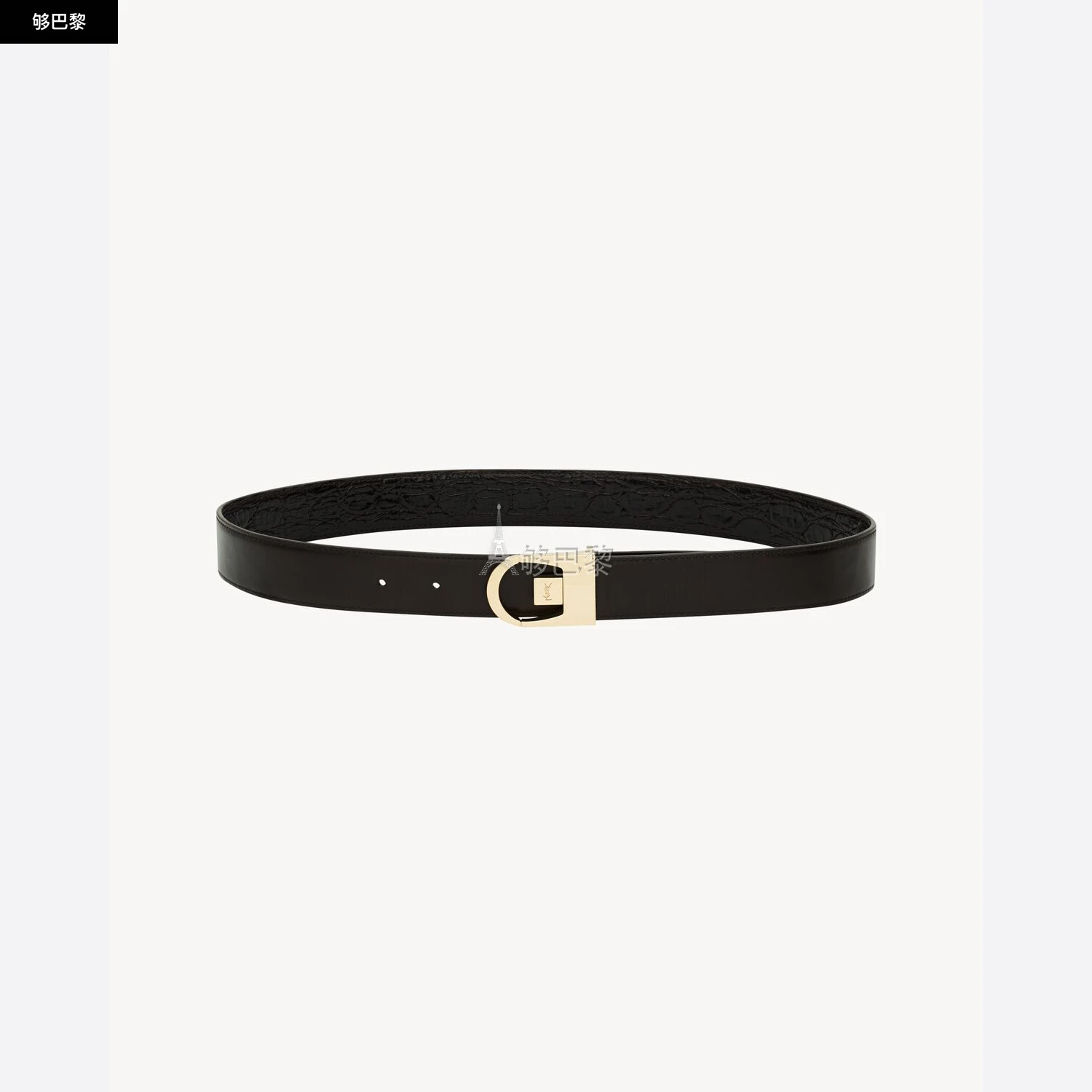 商品Yves Saint Laurent|【预售】 YSL圣罗兰 25春夏 女士 腰带 鳄鱼纹压印皮革双面腰带 828728AAEX82053,价格¥5307,第5张图片详细描述