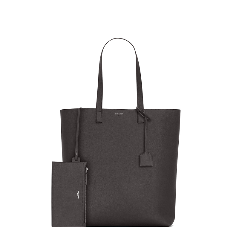 商品Yves Saint Laurent|SAINT LAURENT PARIS/圣罗兰 YSL 22春夏新款BOLD系列 男士灰白色粒面皮革配可拆卸小袋单肩手提购物包,价格¥10329,第3张图片详细描述
