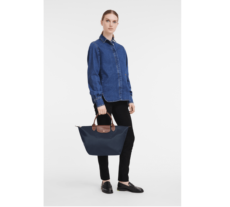 商品[国内直发] Longchamp|珑骧 LONGCHAMP 女士LE PLIAGE系列小号黑色织物短柄可折叠手提包饺子包 L1623 089,价格¥1111,第7张图片详细描述